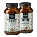 Lot de 2: Fer naturel issu d'extrait de feuille de curry + vitamine C issue d'extrait de cynorrhodon - 28 mg de fer + 160 mg de vitamine C par dose journalière  2 x 180 gélules - par Unimedica