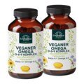 Lot de 2: Complexe végan Oméga 3-6-9 - composé d'acides gras oméga d'origine végétale - 2 x 180 gélules softgel - végan - par Unimedica